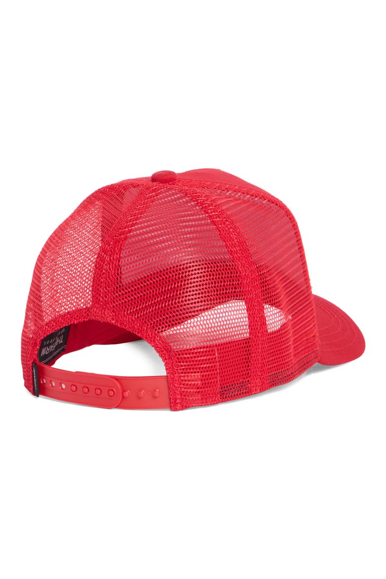 Tiger Patch Trucker Hat, Alternate, color, RED