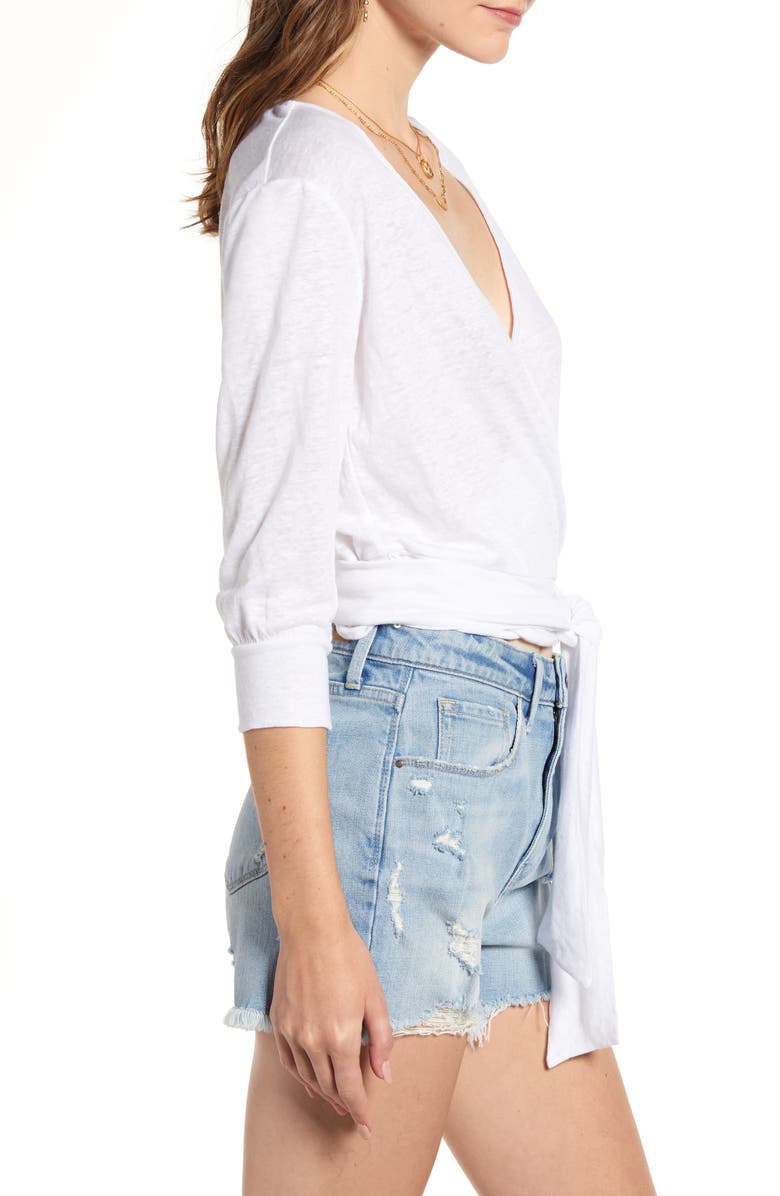 Treasure & Bond Linen Knit Wrap Top, Alternate, color, 