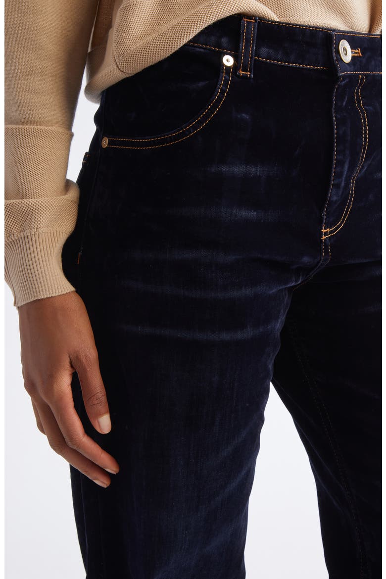 Flocked Denim Flare Leg Jeans, Alternate, color, 11 BLUE