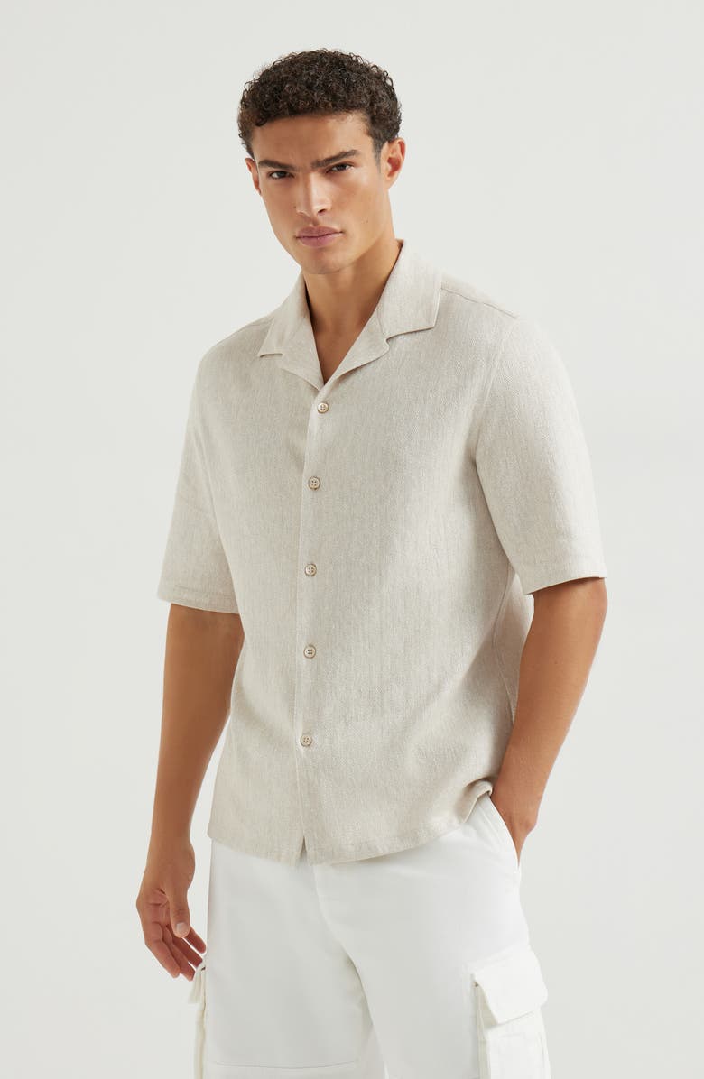 Brunello Cucinelli Short sleeve shirt, Alternate, color, Panama