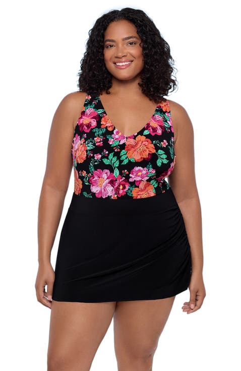 Julie Adjustable Skirt Control Swim Dress