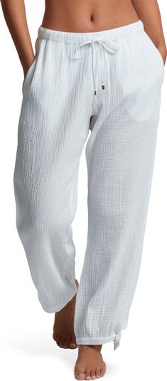 Cotton Gauze Straight Leg Cover-Up Pants