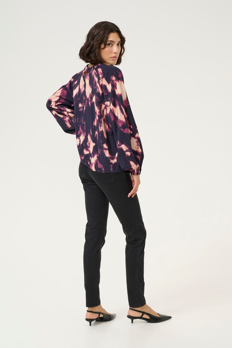 Kadunora Cutout Neck Casual Fit Blouse, Alternate, color, Purple Blurry