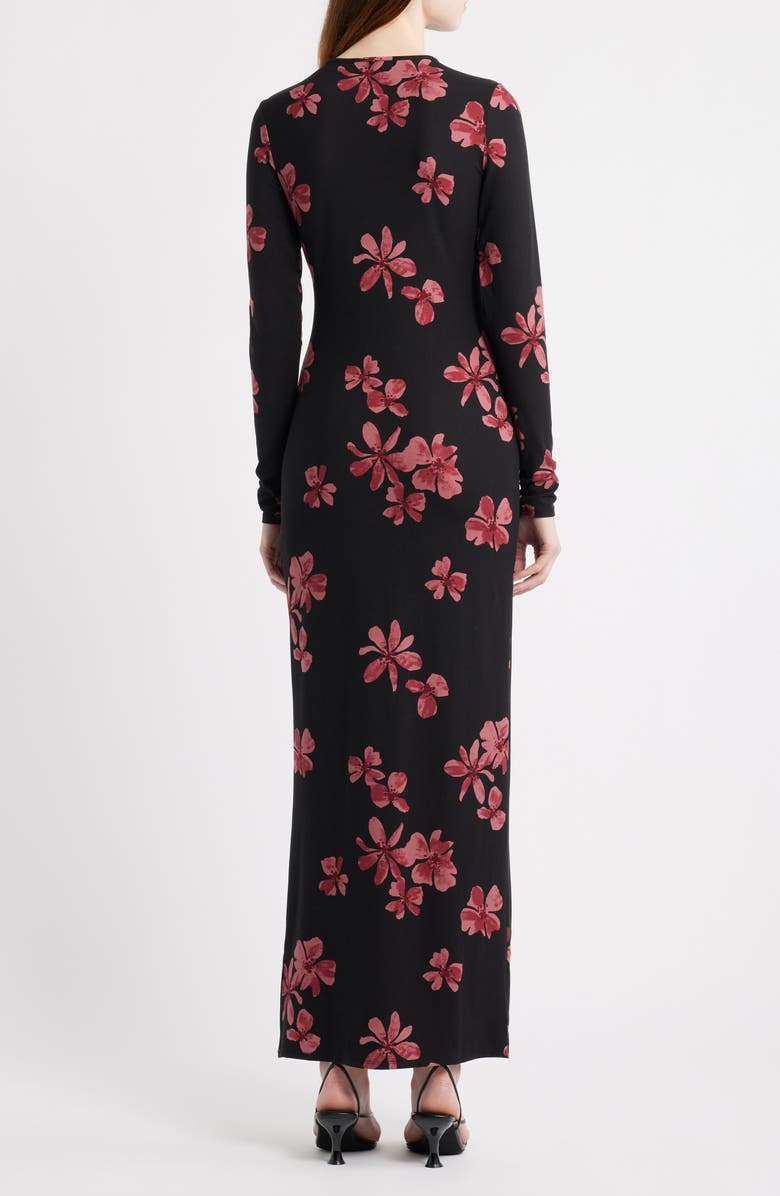 Reformation Tommie Long Sleeve Jersey Dress, Alternate, color, Sydney