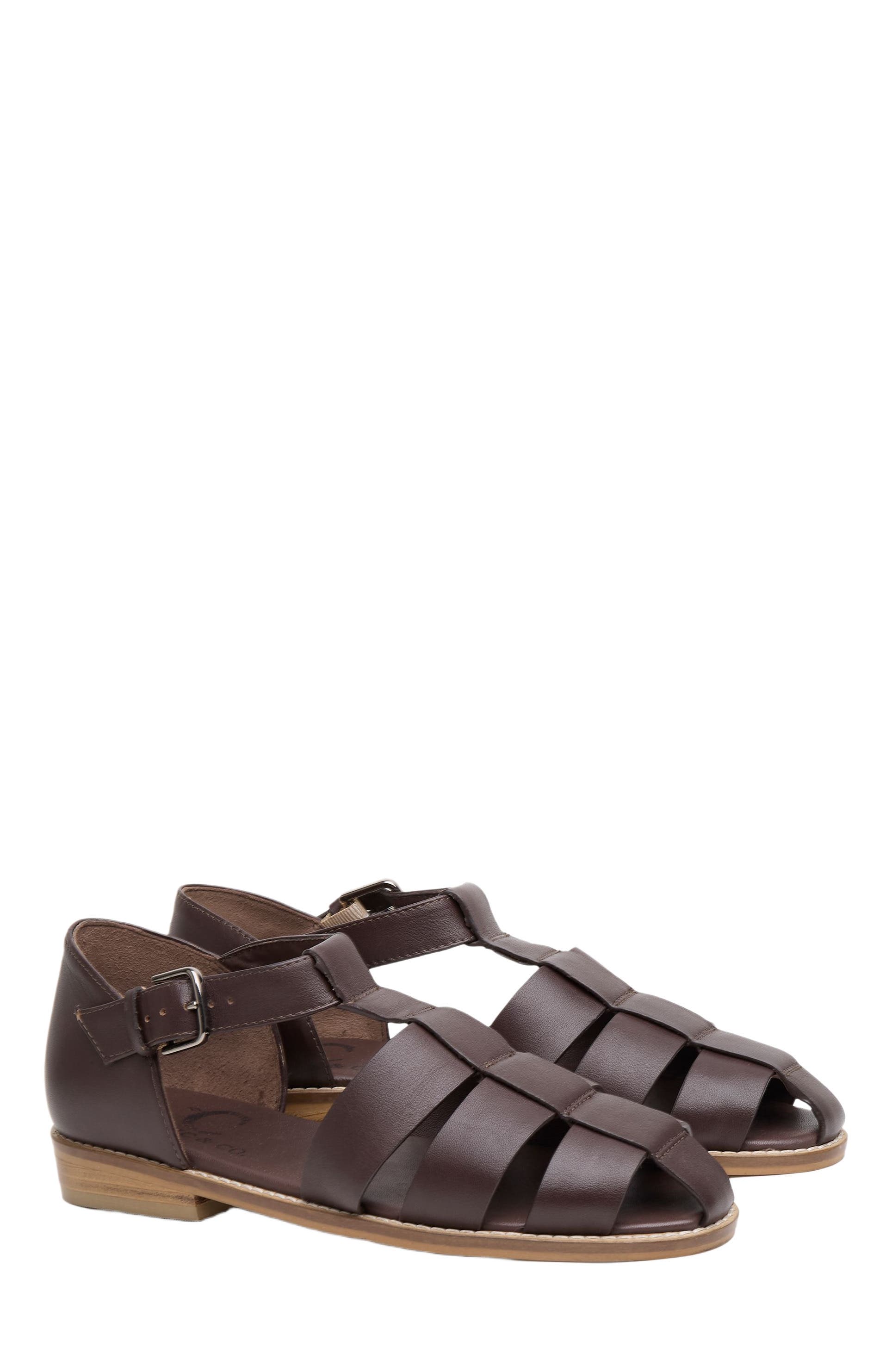 Celtic & Co. Minimal Fisherman's Sandal, Main, color, Chocolate