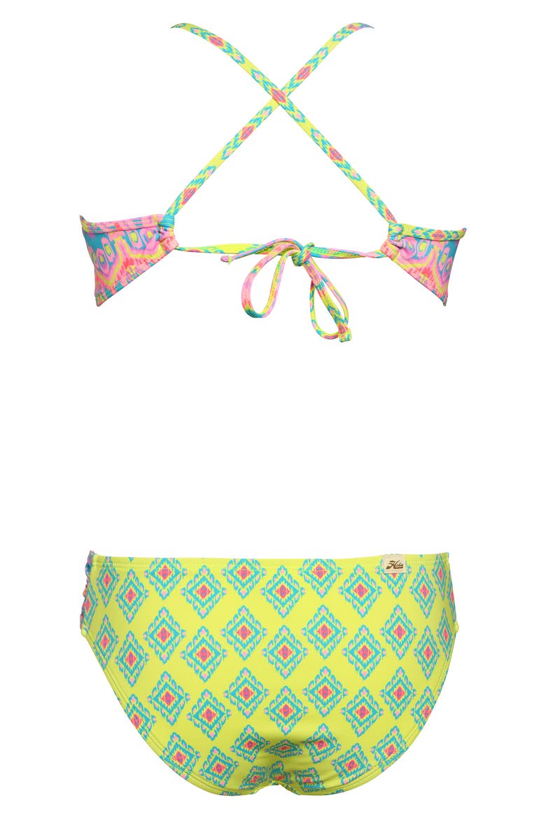 Kids' Ikat Hankini Two-Piece Swimsuit, Alternate, color, CITRON