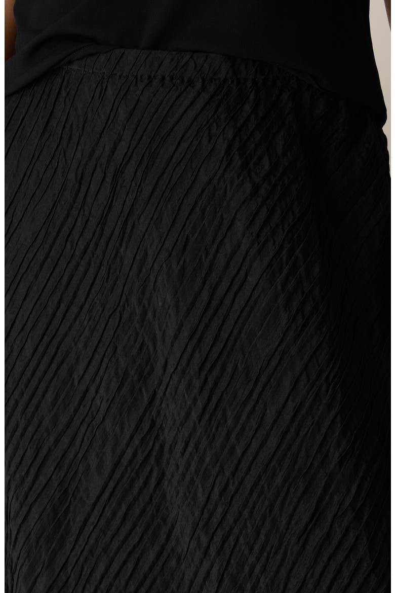 Stretch Silk Bias Cut Midi Skirt, Alternate, color, BLACK