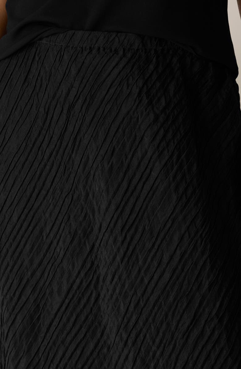 Eileen Fisher Stretch Silk Bias Cut Midi Skirt, Alternate, color, Black