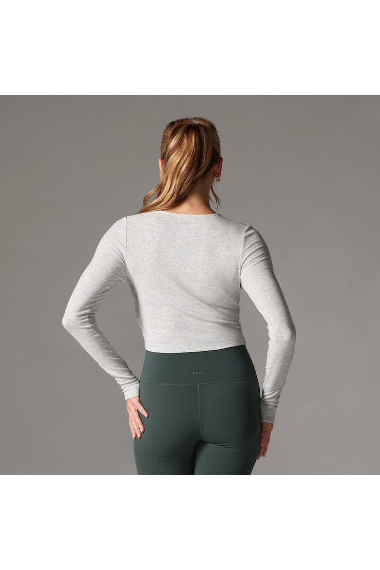 Criss Cross Long Sleeve Top, Alternate, color, ASH