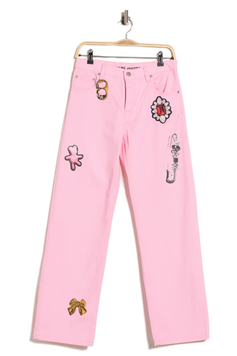 Runway Charm Straight Leg Jeans, Main, color, BOW PINK