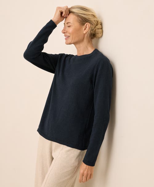 Pact Organic Cotton Classic Fine Knit Crew Sweater In Blue