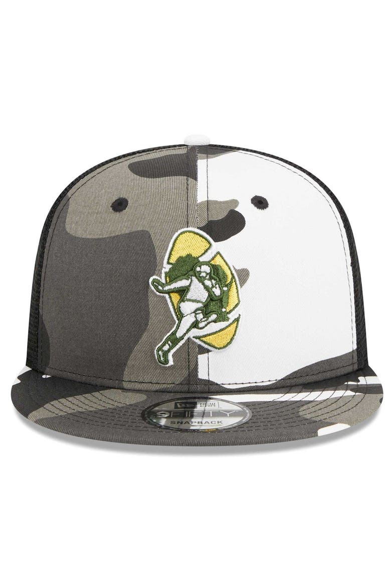Men's New Era Urban Camo Green Bay Packers 9FIFTY Trucker Snapback Hat, Alternate, color, Camo