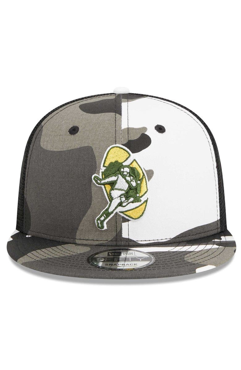 New Era Men's New Era Urban Camo Green Bay Packers 9FIFTY Trucker Snapback Hat, Alternate, color, 