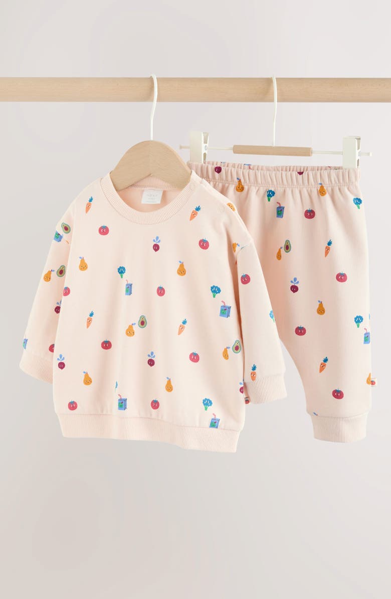 NEXT Kids' Veggie Print Sweater & Jogger Set, Alternate, color, Neutral