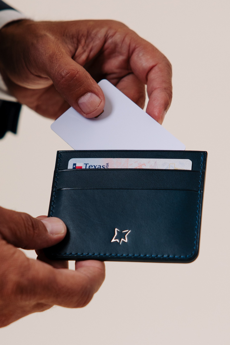 Le Petit Prince Italian Leather Card Wallet, Alternate, color, Midnight Blue