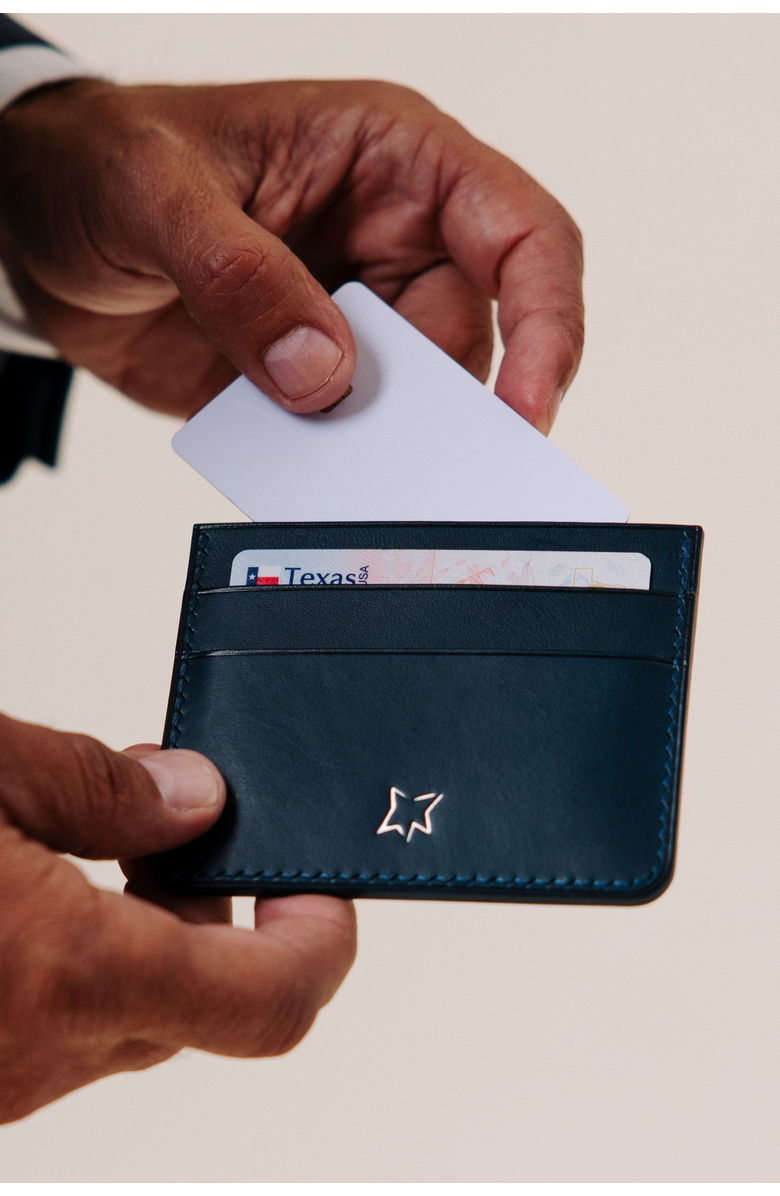 Bluebonnet Le Petit Prince Italian Leather Card Wallet, Alternate, color, Midnight Blue