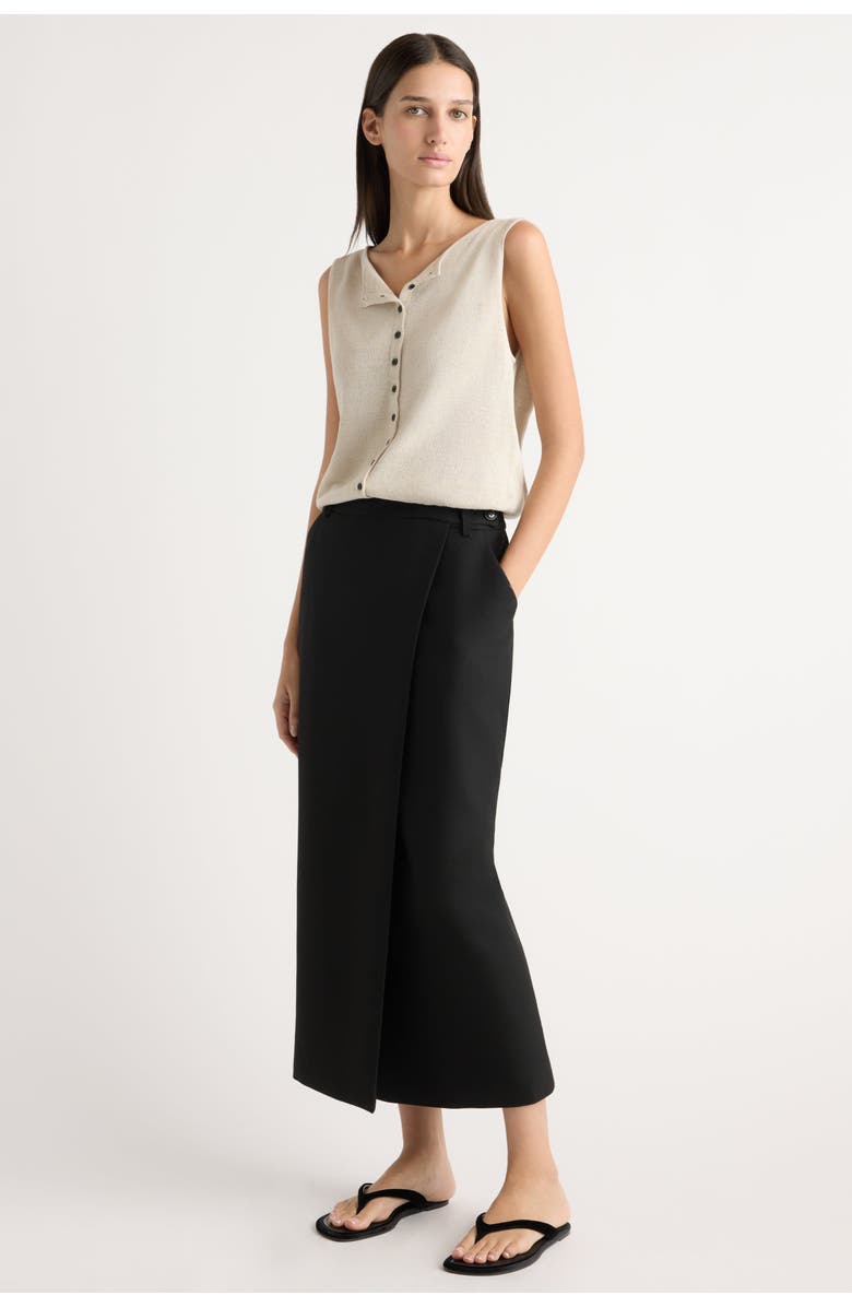 Modern Citizen Spencer Suiting Wrap Maxi Skirt, Main, color, Black