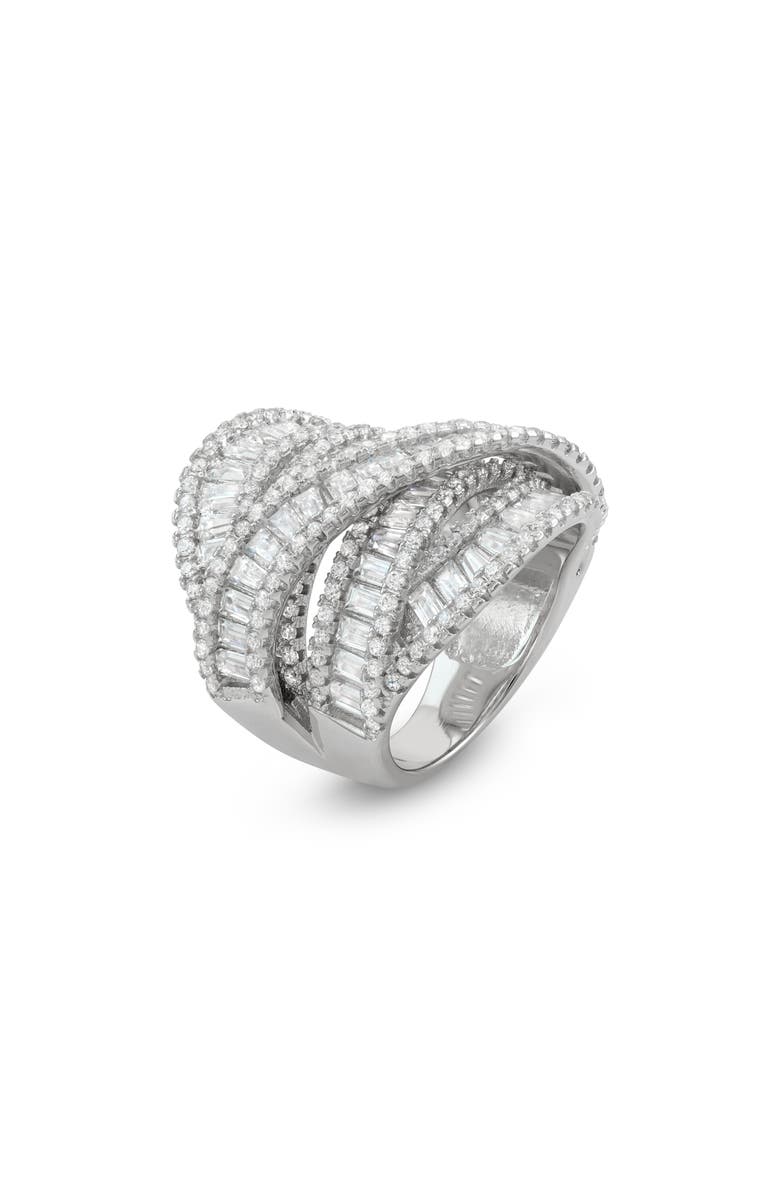 FZN Sterling Silver Cubic Zirconia Multiband Ring, Alternate, color, Silver