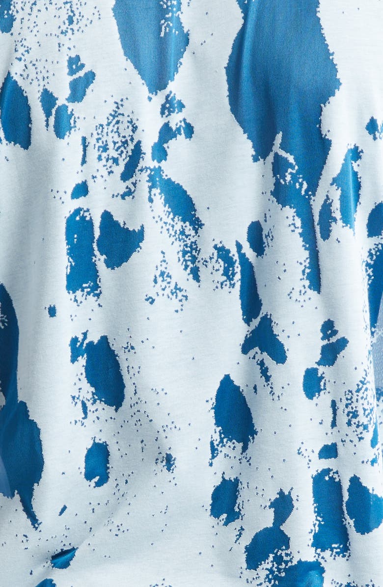 McQueen Flocked Logo Devoré T-Shirt, Alternate, color, White/ Indigo