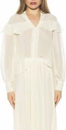 Alexia Admor Solace Ruffle Long Sleeve Button-Up Top