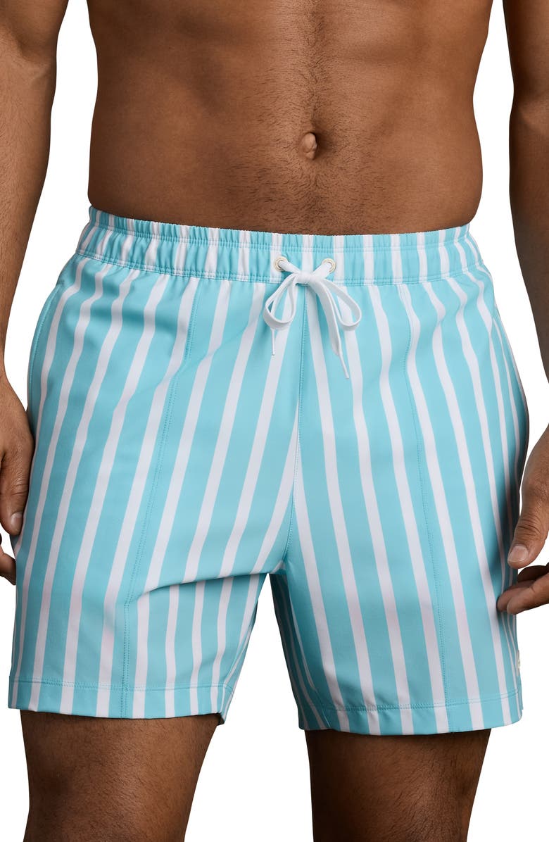 Rhone R and R Wide Stripe Swim Trunks, Alternate, color, Belize Blue Wide Stripe