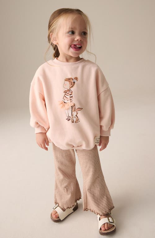 NEXT NEXT CREWNECK SWEATSHIRT & STRIPE LEGGINGS SET 