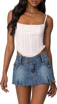 EDIKTED Marlen Stripe Corset Top