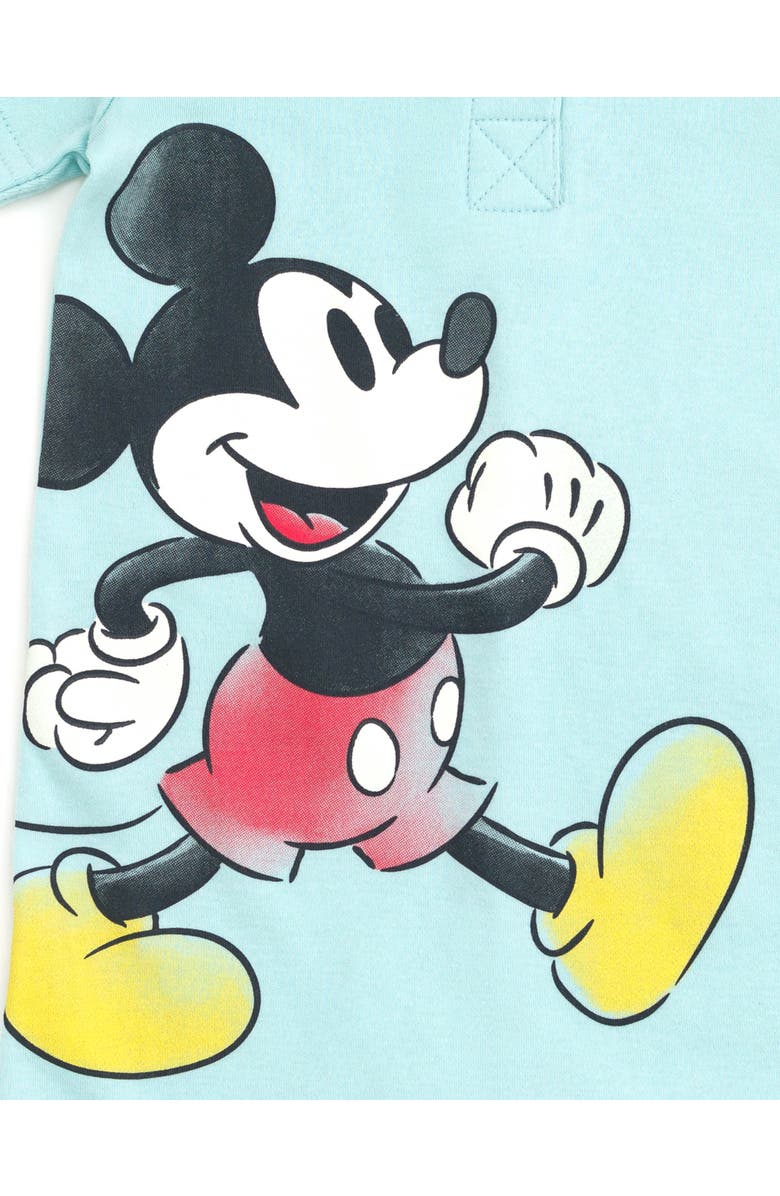 Disney Mickey Mouse One Piece Romper Set, Alternate, color, Mickey Blue White