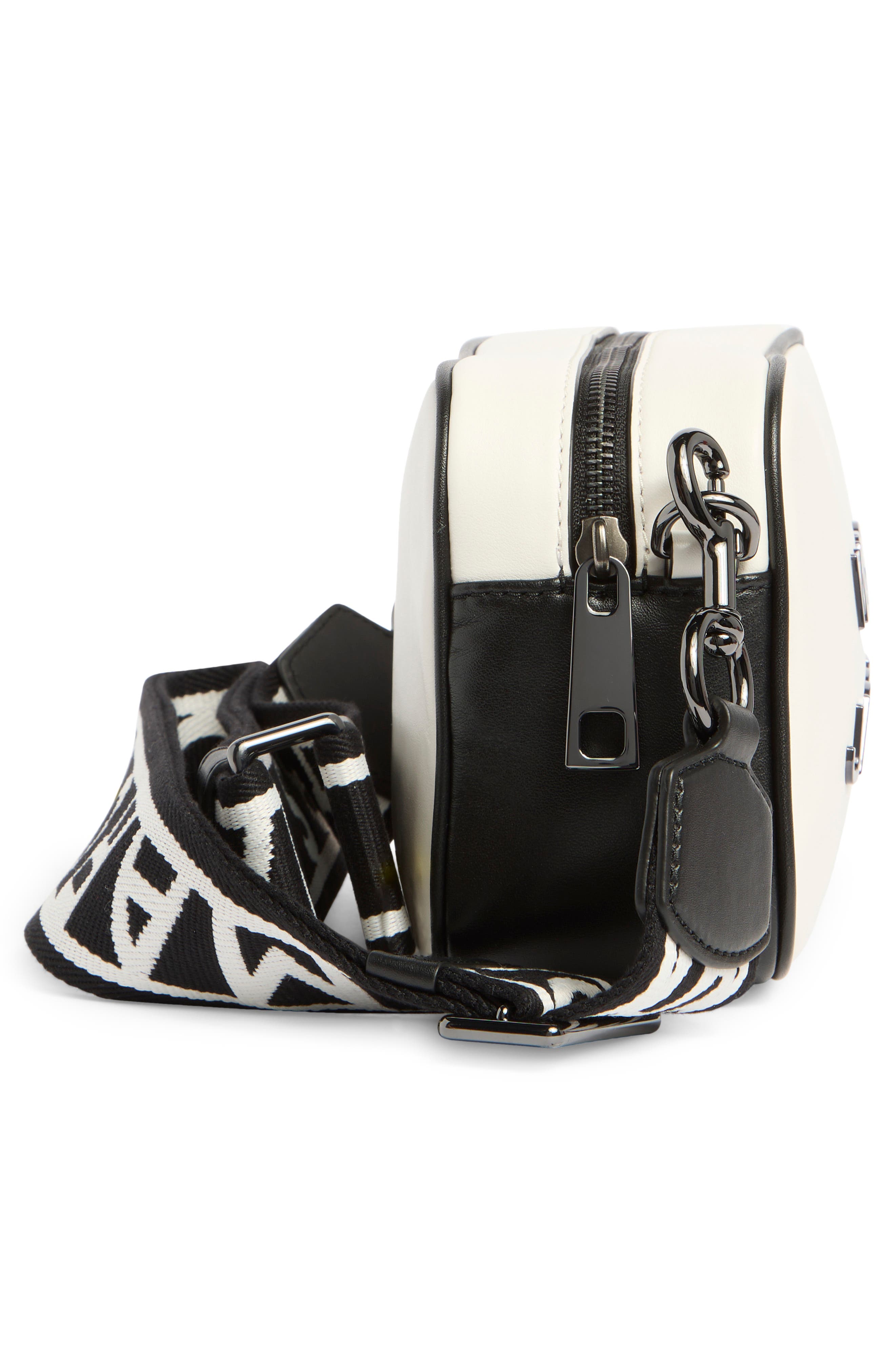 Marc Jacobs Logo Two-Tone Leather Camera Bag, Alternate, color, Black/ White
