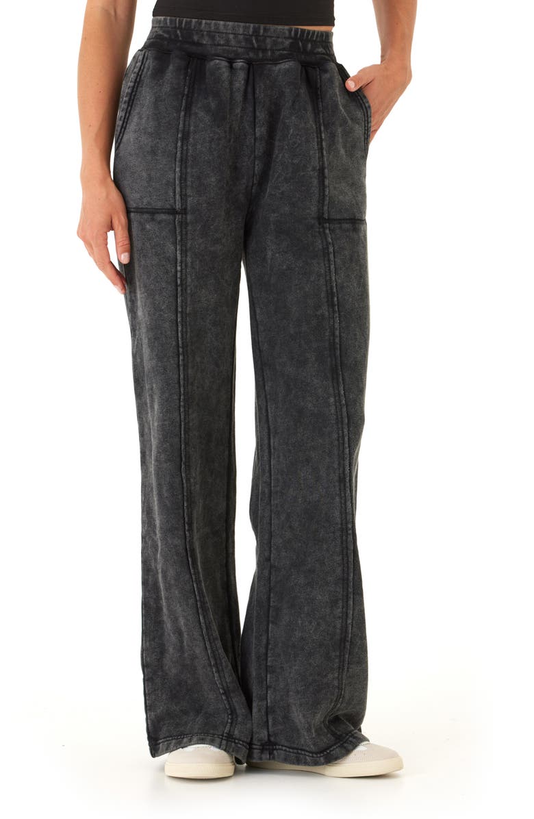 Threads 4 Thought Hester Mineral Wash Wide Leg Pant, Main, color, Black
