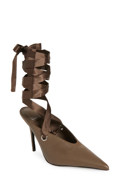 Jeffrey Campbell Grateau Ankle Wrap Mule In Brown