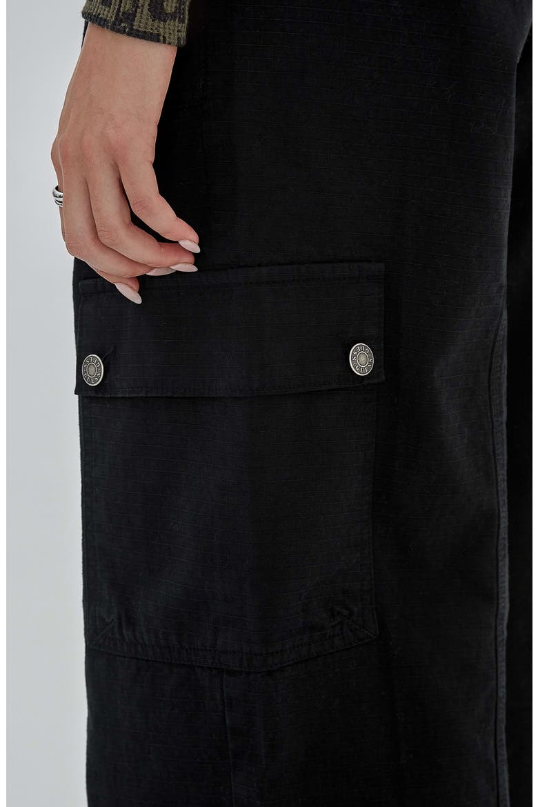Go Utility Cotton Denim Cargo Pants, Alternate, color, BLACK