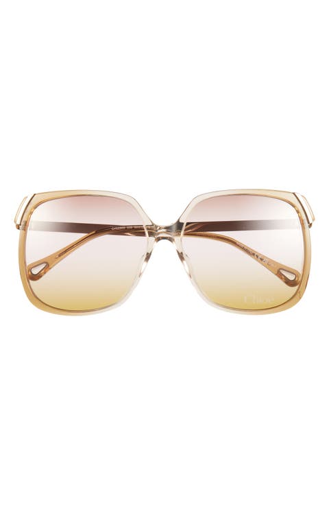 60mm Oversize Square Sunglasses