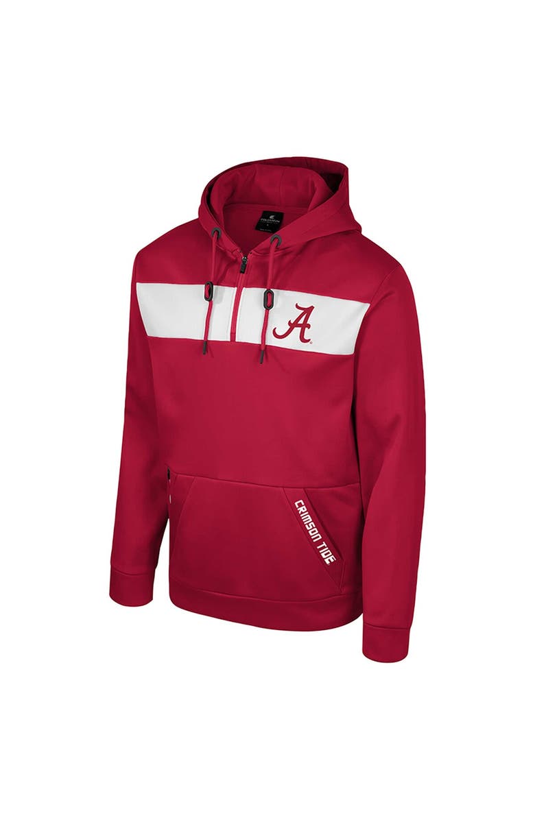 COLOSSEUM Men's Colosseum Crimson Alabama Crimson Tide Quarter-Zip Hoodie, Alternate, color, Crimson