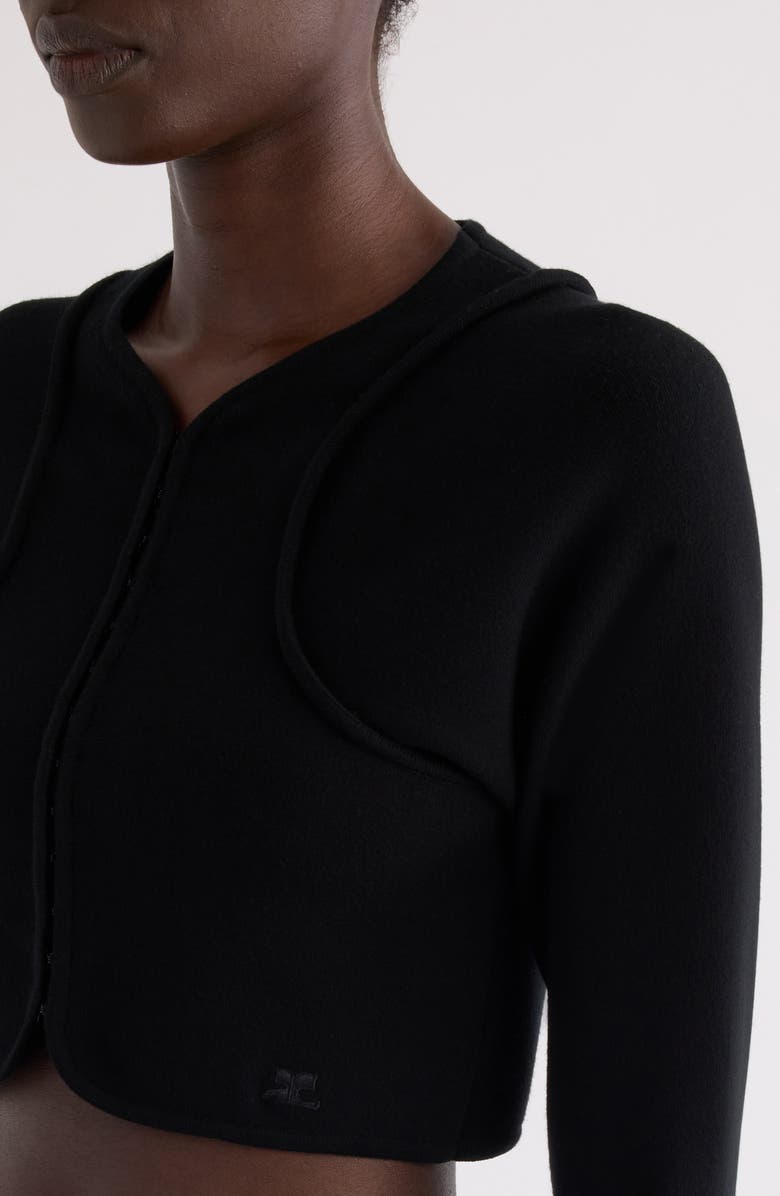 Courrèges Cutout Scuba Knit Cardigan, Alternate, color,