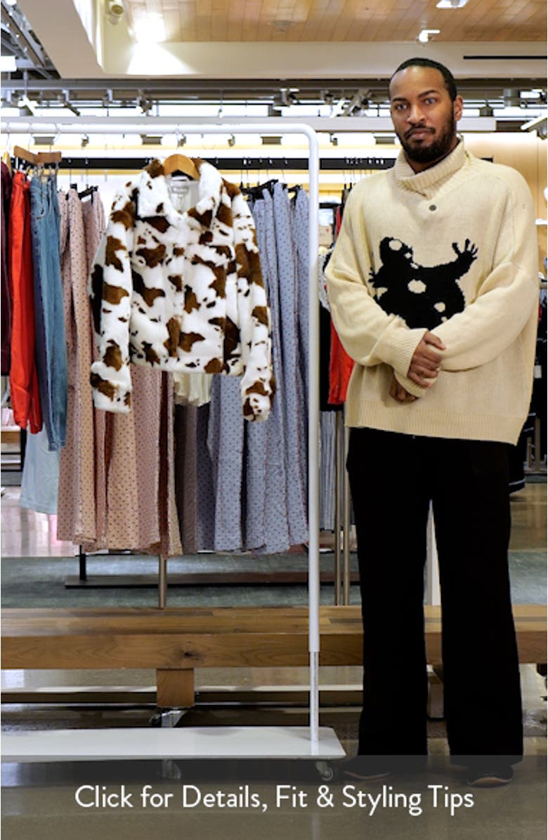 Kids' Cow Print Faux Fur Trucker Jacket, sales video thumbnail