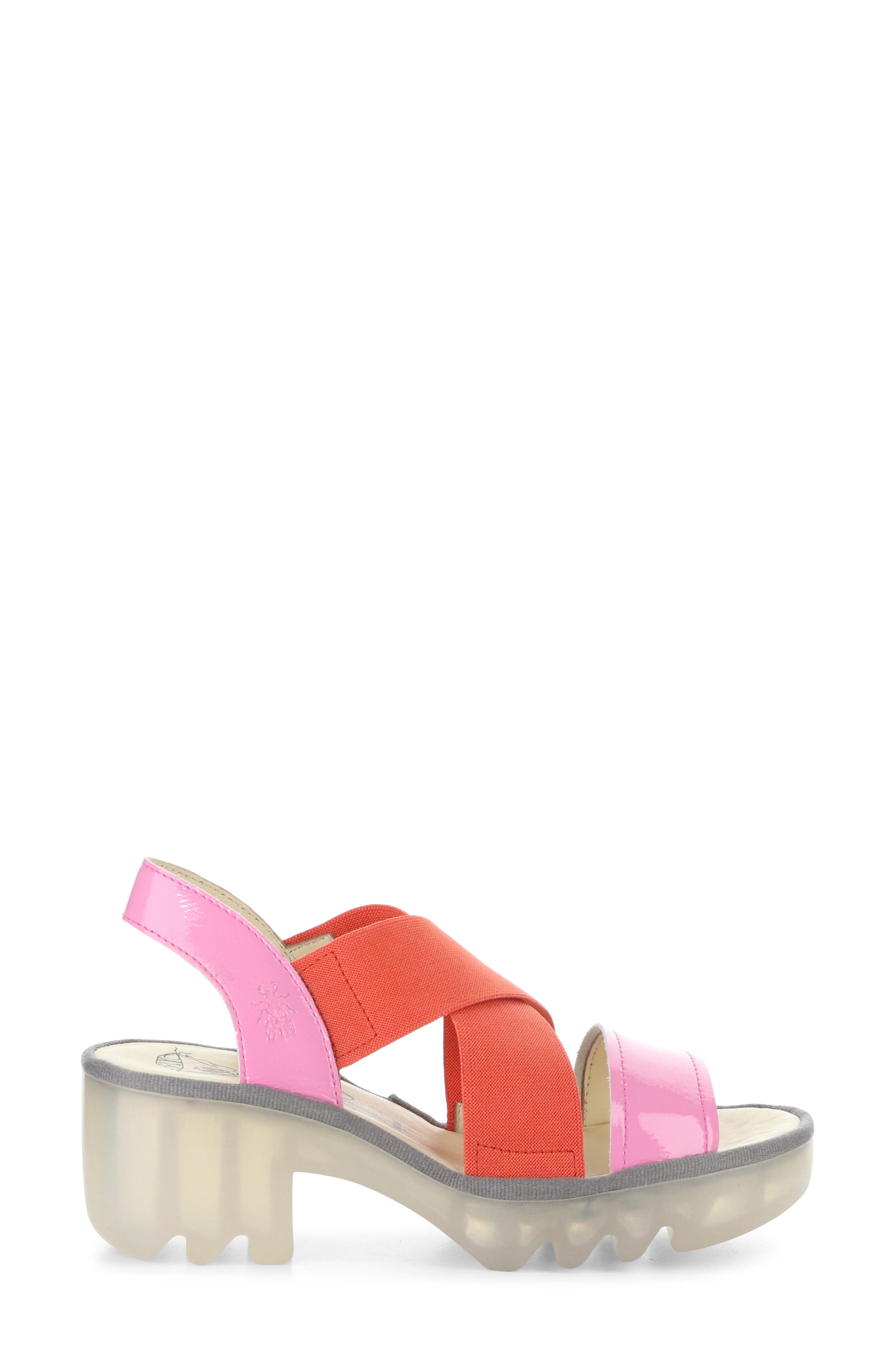Taji Platform Slingback Sandal, Alternate, color, 010 PINK/ SCARLET