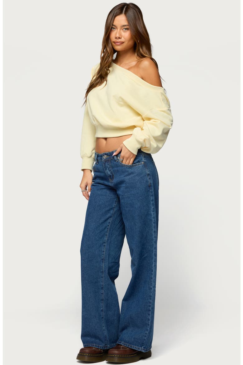 Christy Off the Shoulder Cotton Blend Sweatshirt, Alternate, color, YELLOW