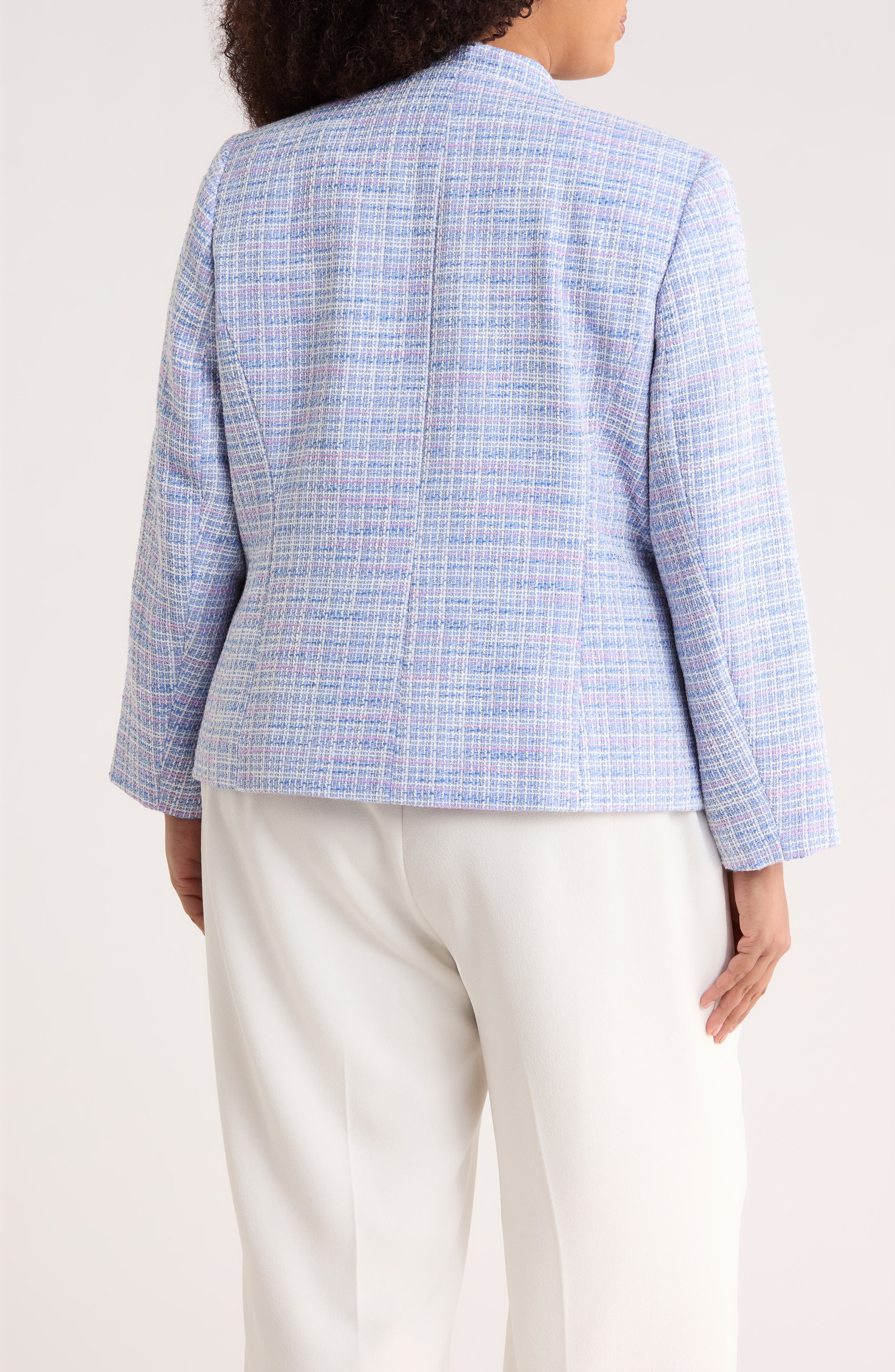 Stand Collar Tweed Jacket - image 2