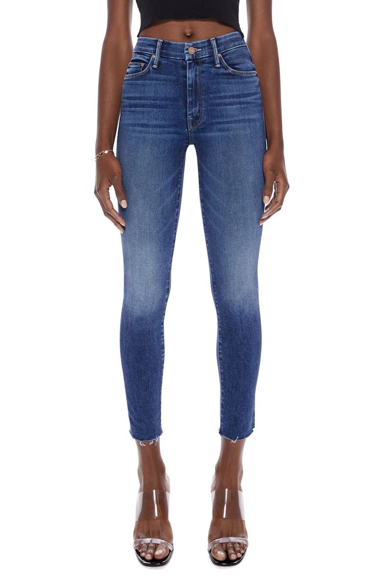 MOTHER The Looker Fray Hem Ankle Skinny Jeans, Main, color, 