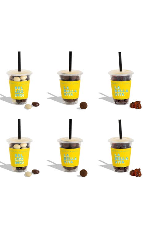 6-Piece Assorted Mini Coffee Cup Candy Set