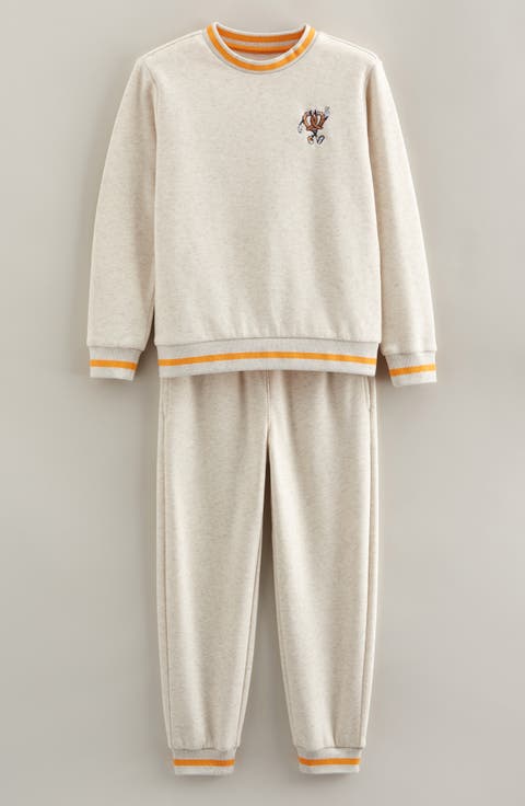 Kids' Embroidered Fleece Crewneck Sweatshirt & Joggers Set (Toddler, Little Kid & Big Kid)