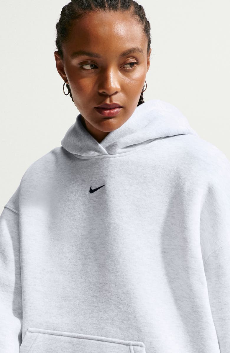 Nike Oversized Pullover Hoodie, Alternate, color, Heather Grey/ Black