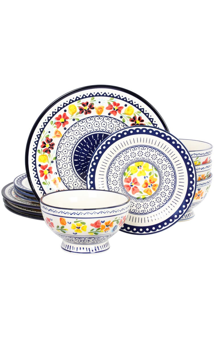 Gibson Elite Luxembourg 12 Piece Dinnerware Set, Main, color,