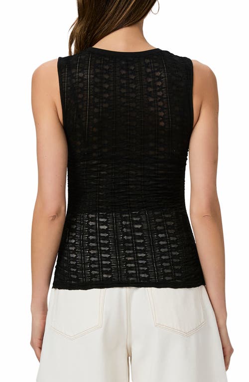 Paige Aela Sheer Mesh Embroidered Tank In Black