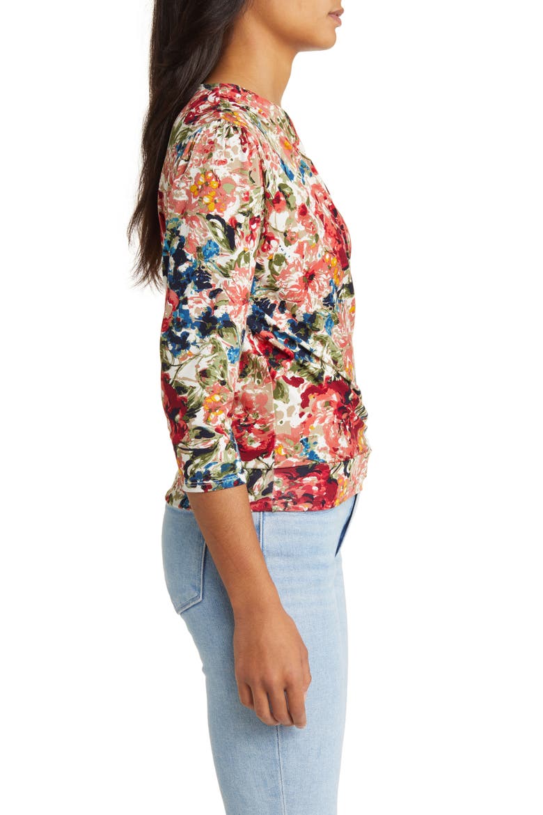 Faux Tie Wrap Top, Alternate, color, MARSALA/ OLIVE