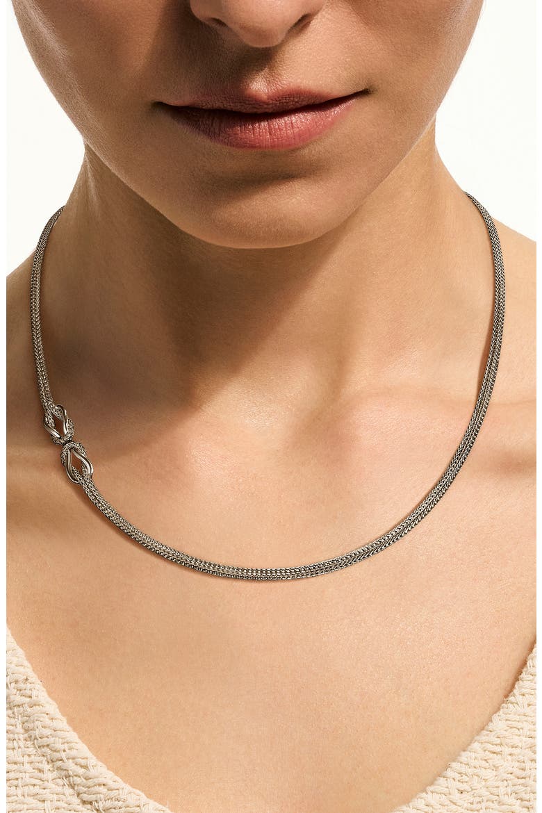 Infinite Love Knot Station Necklace, Alternate, color, SILVER