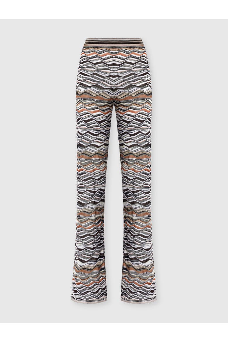 Straight Long Pants With Wave Pattern, Alternate, color, Beige