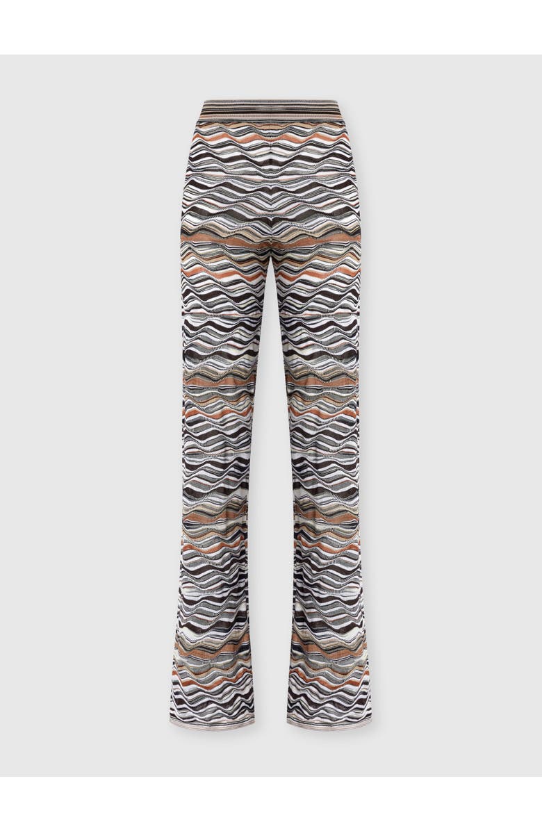Missoni Straight Long Pants With Wave Pattern, Main, color, Beige