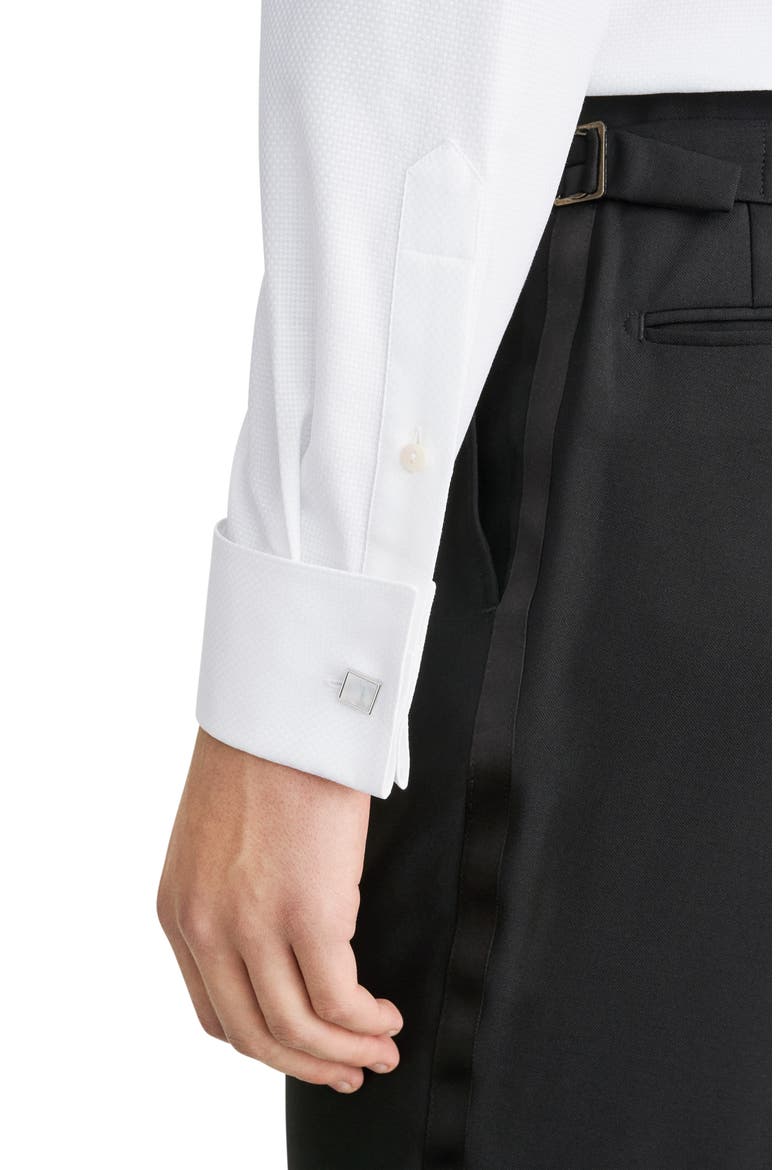 Slim Fit Fly Front Tuxedo Shirt, Alternate, color, WHITE